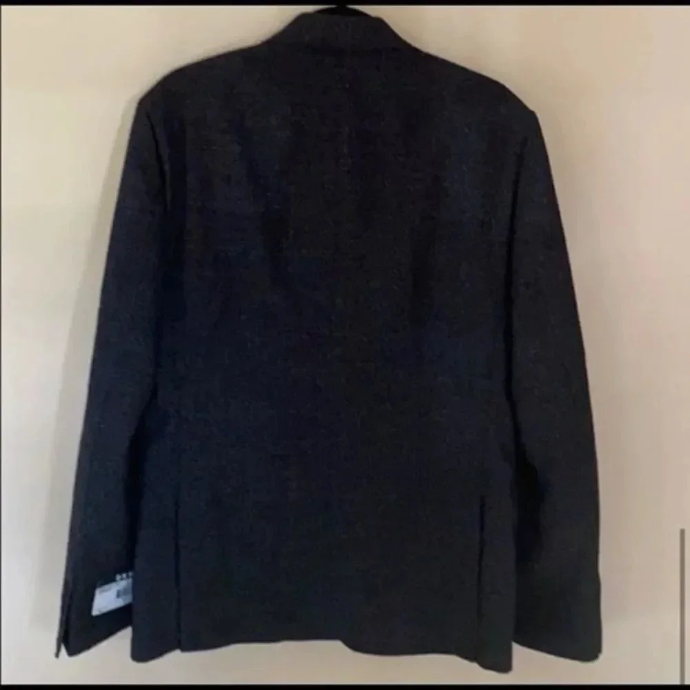 Dkny  Delsin Bllack /white Plaid Wool Bland Blazer